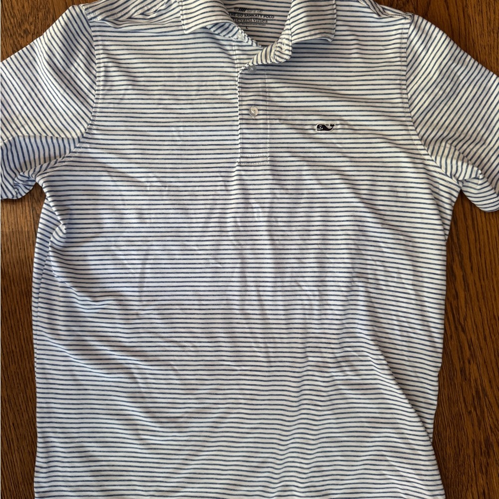 Boy’s Classic Vineyard Vines Navy and White Striped Polo. Great condition.